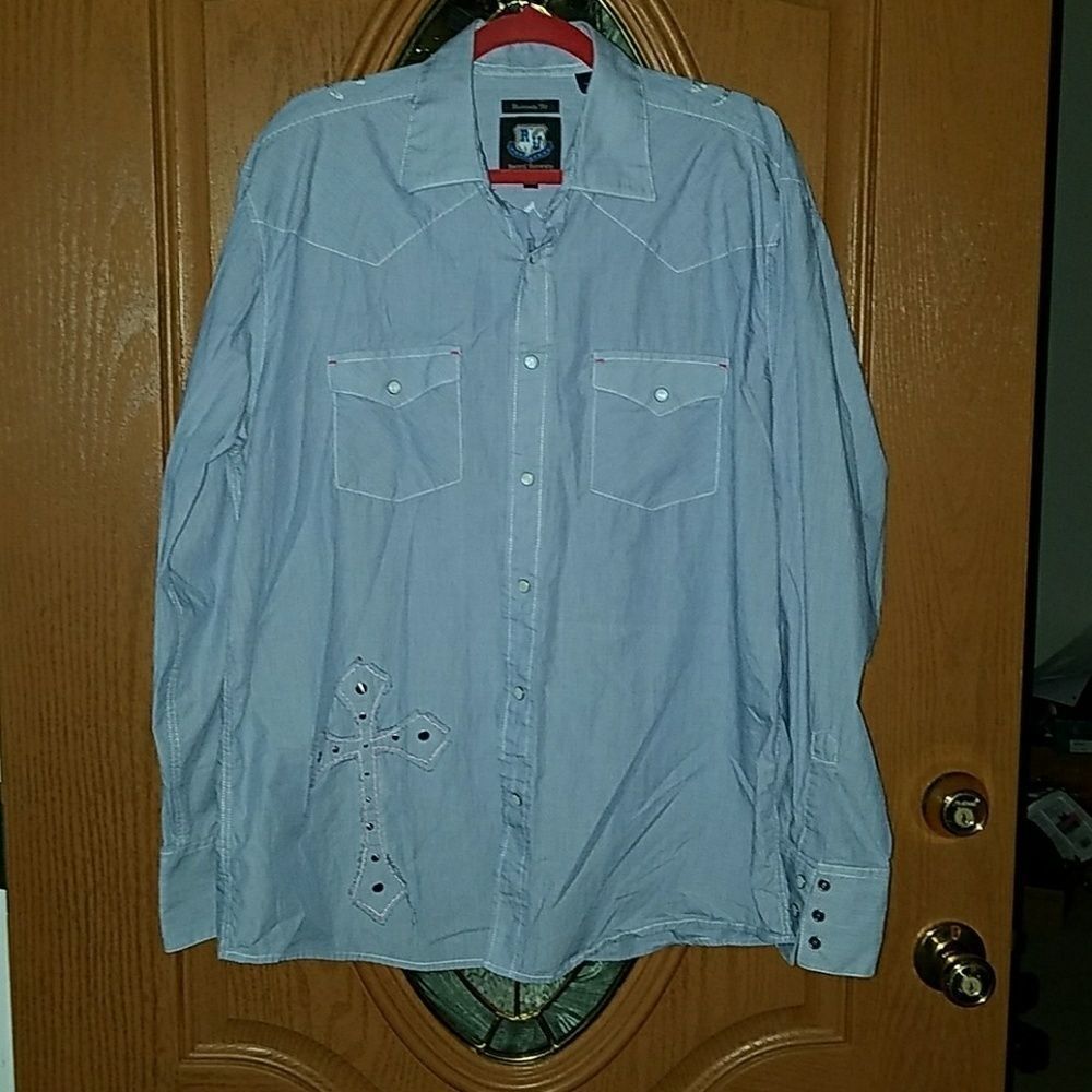 Resistol University Cowboy rodeo western dress shirt Sz.L